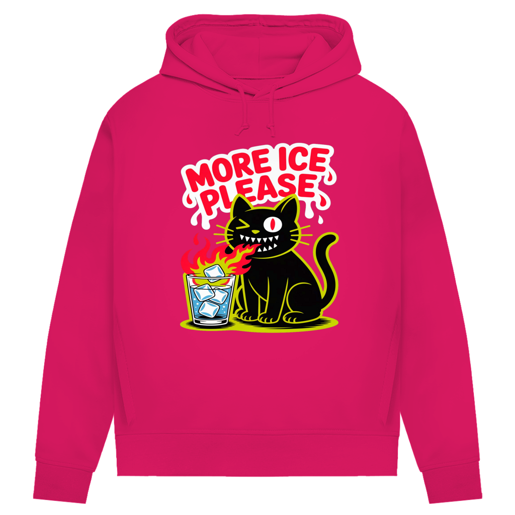 Damen Premium Bio Hoodie More Ice please cat