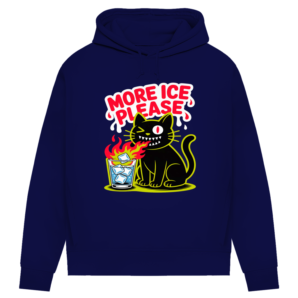 Damen Premium Bio Hoodie More Ice please cat