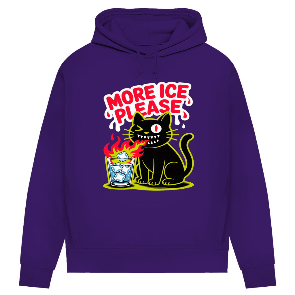 Damen Premium Bio Hoodie More Ice please cat