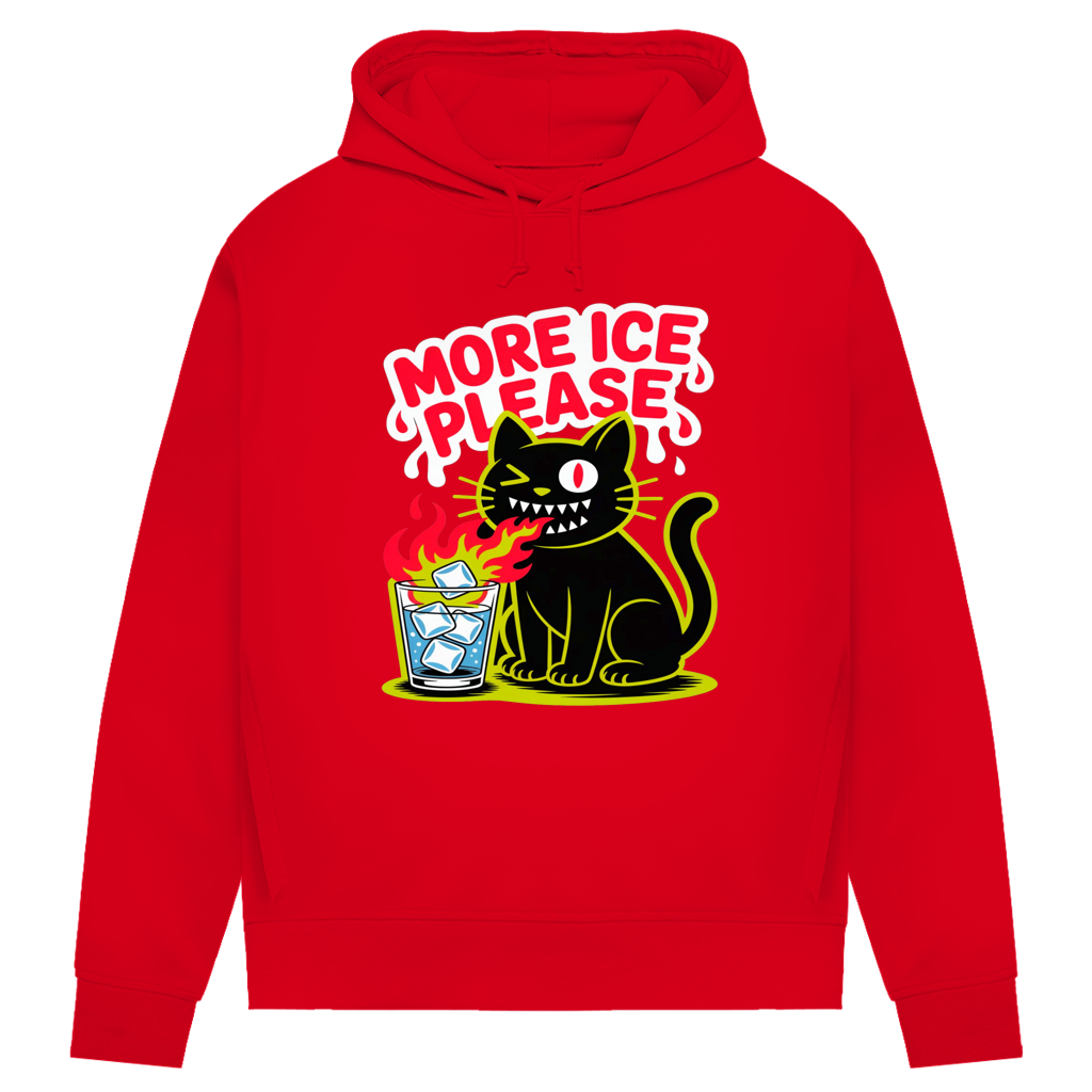 Damen Premium Bio Hoodie More Ice please cat