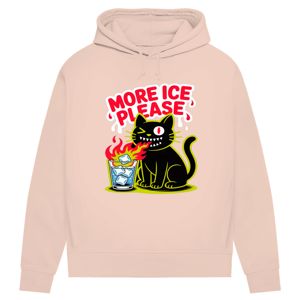 Damen Premium Bio Hoodie More Ice please cat
