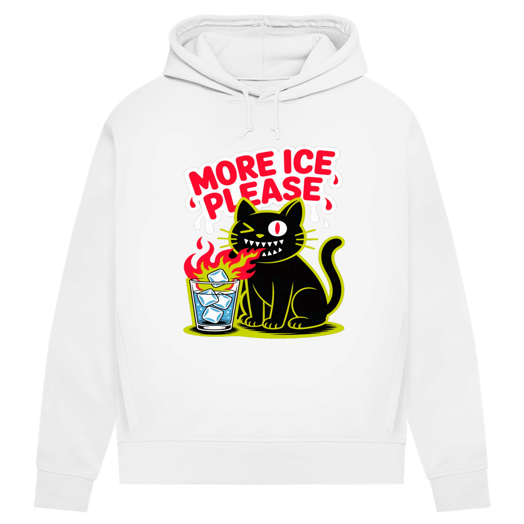 Damen Premium Bio Hoodie More Ice please cat