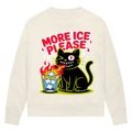 Damen Premium Bio Sweatshirt More Ice please cat