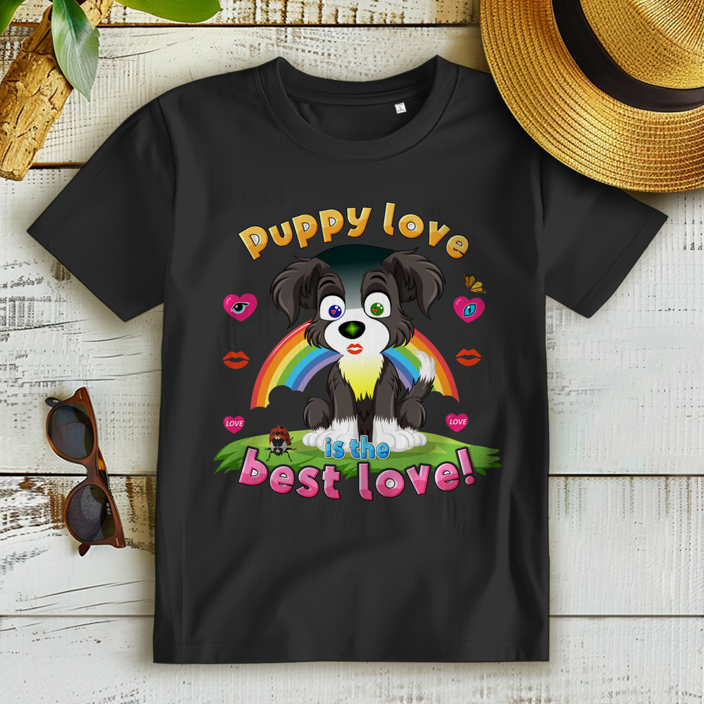 Damen Premium Bio T-Shirt Puppy love Dog