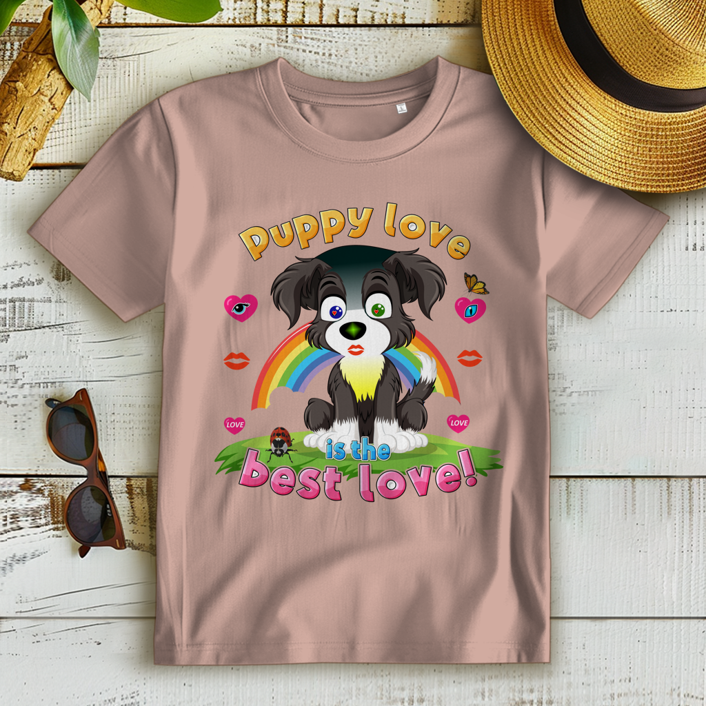 Damen Premium Bio T-Shirt Puppy love Dog