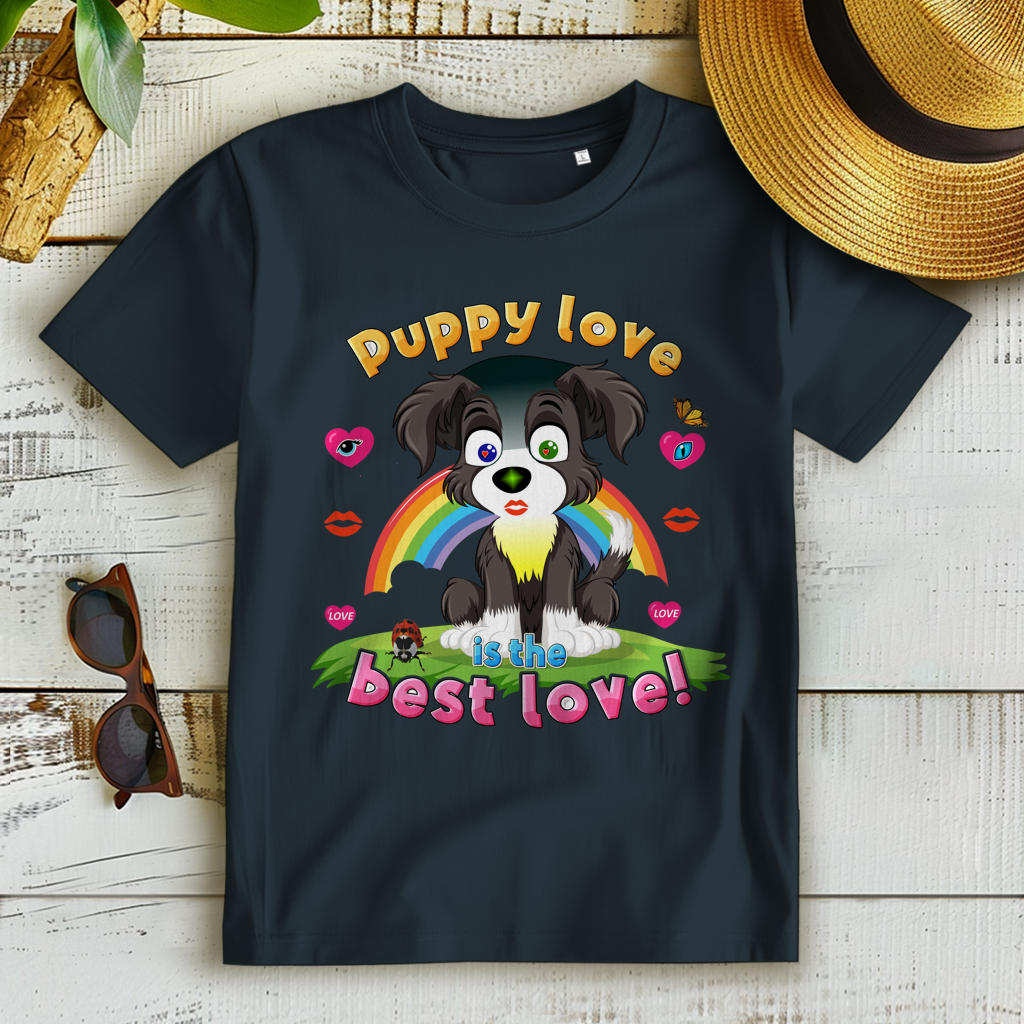 Damen Premium Bio T-Shirt Puppy love Dog