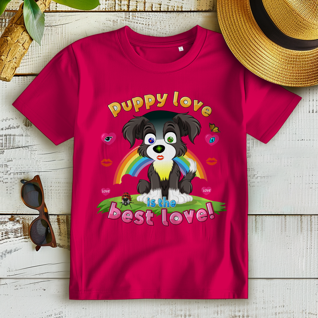 Damen Premium Bio T-Shirt Puppy love Dog