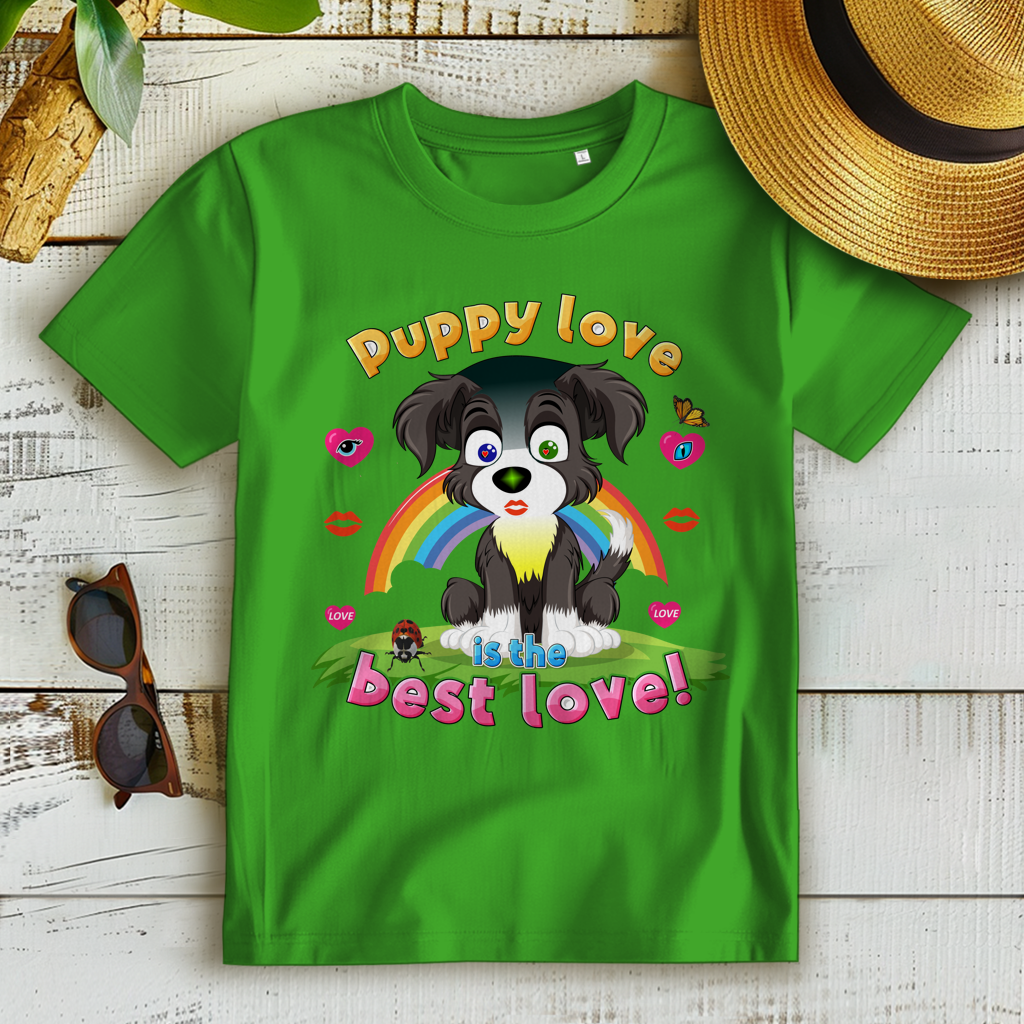 Damen Premium Bio T-Shirt Puppy love Dog