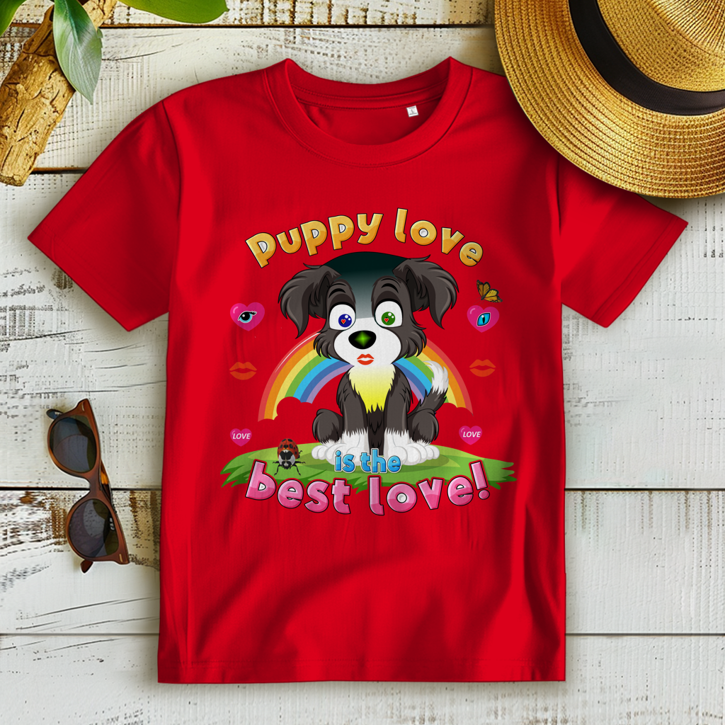 Damen Premium Bio T-Shirt Puppy love Dog