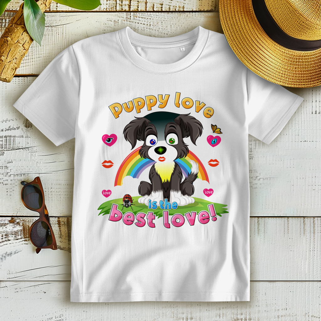 Damen Premium Bio T-Shirt Puppy love Dog