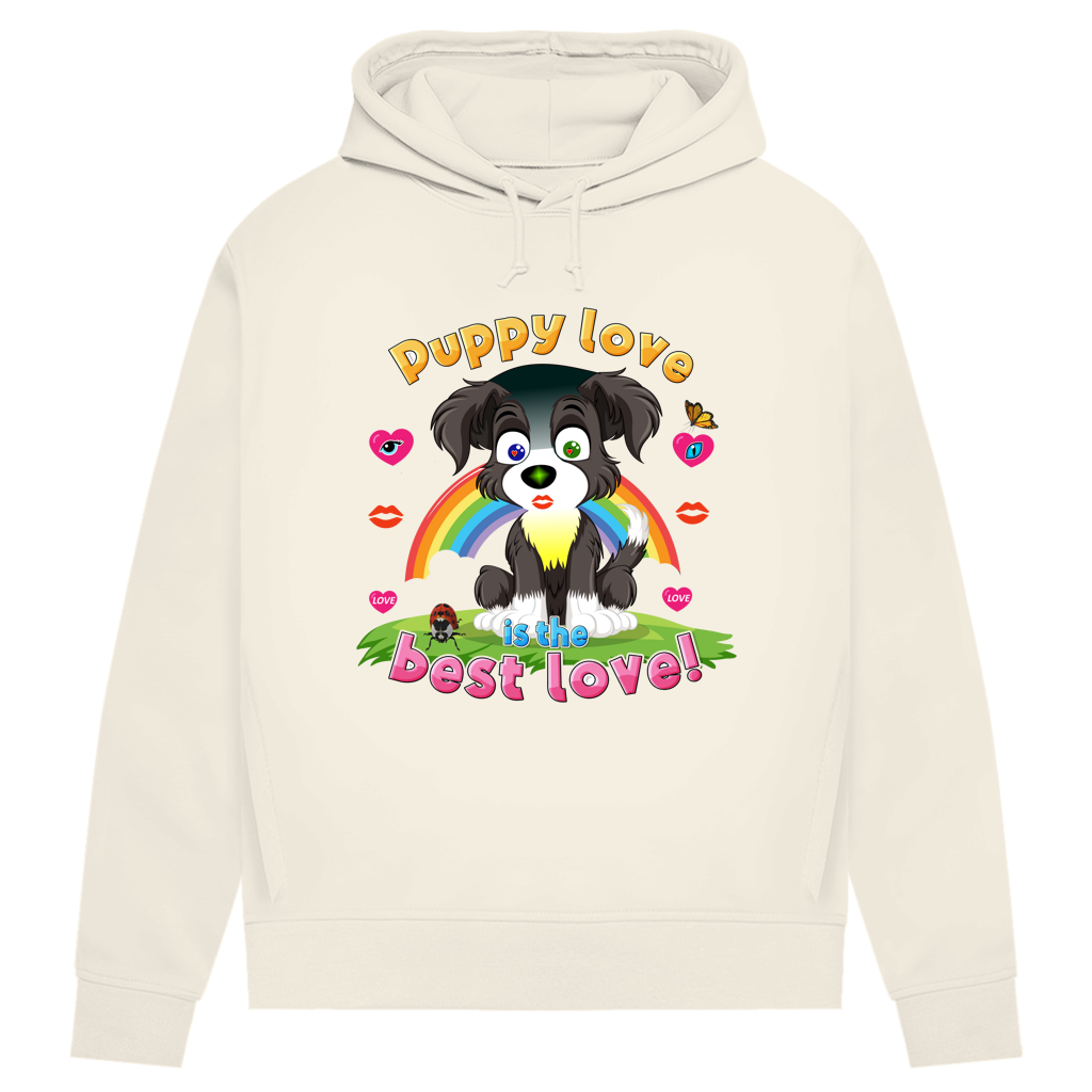 Damen Premium Bio Hoodie Puppy love Dog
