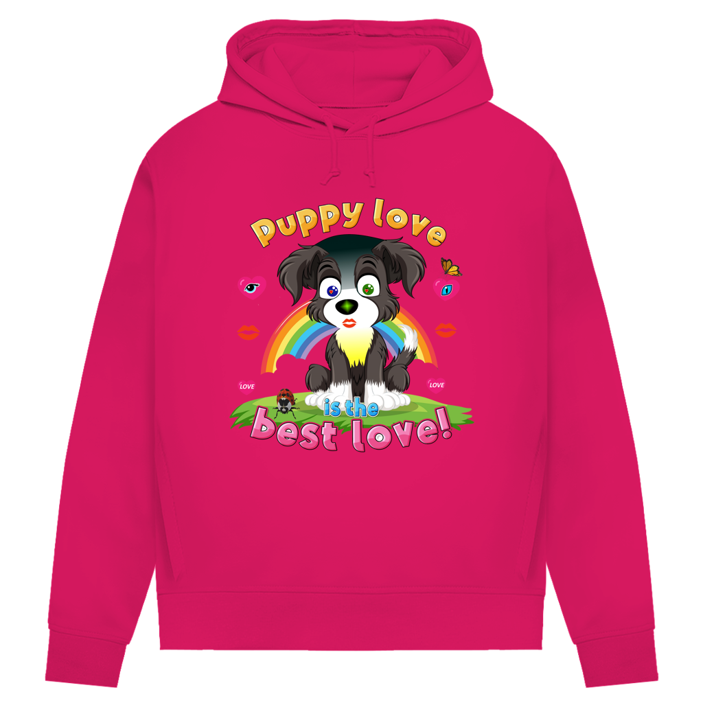 Damen Premium Bio Hoodie Puppy love Dog