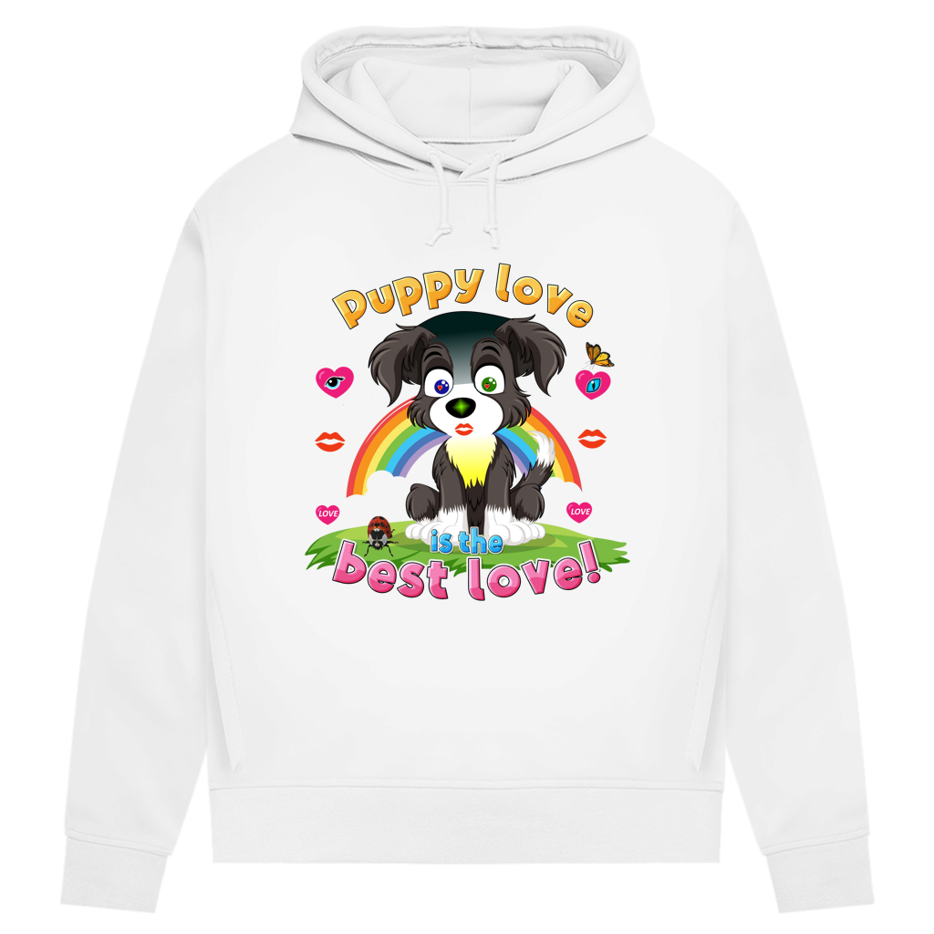 Damen Premium Bio Hoodie Puppy love Dog