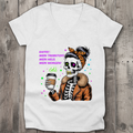 Damen Premium Bio V-Neck T-Shirt Coffee time