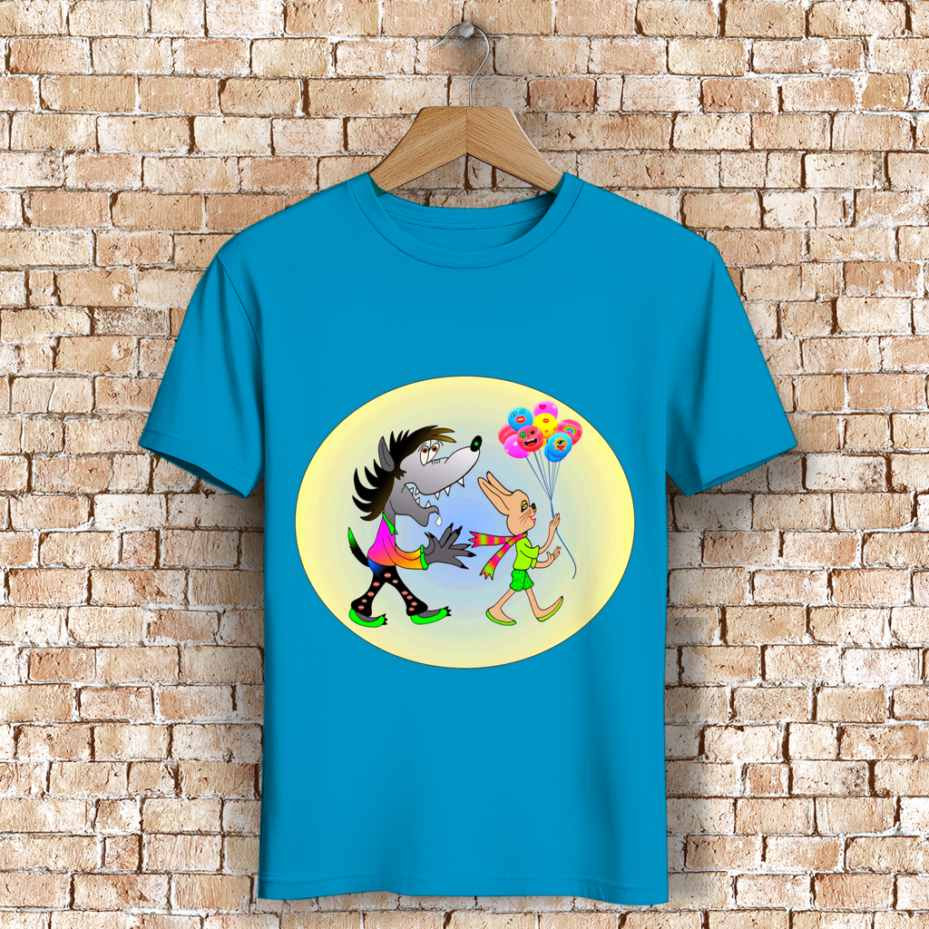 Herren Premium Bio T-Shirt Hase und Wolf