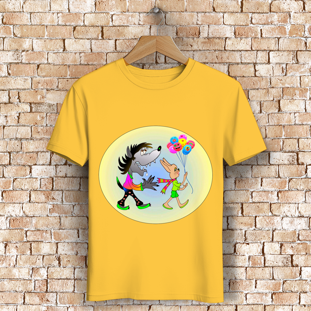 Herren Premium Bio T-Shirt Hase und Wolf