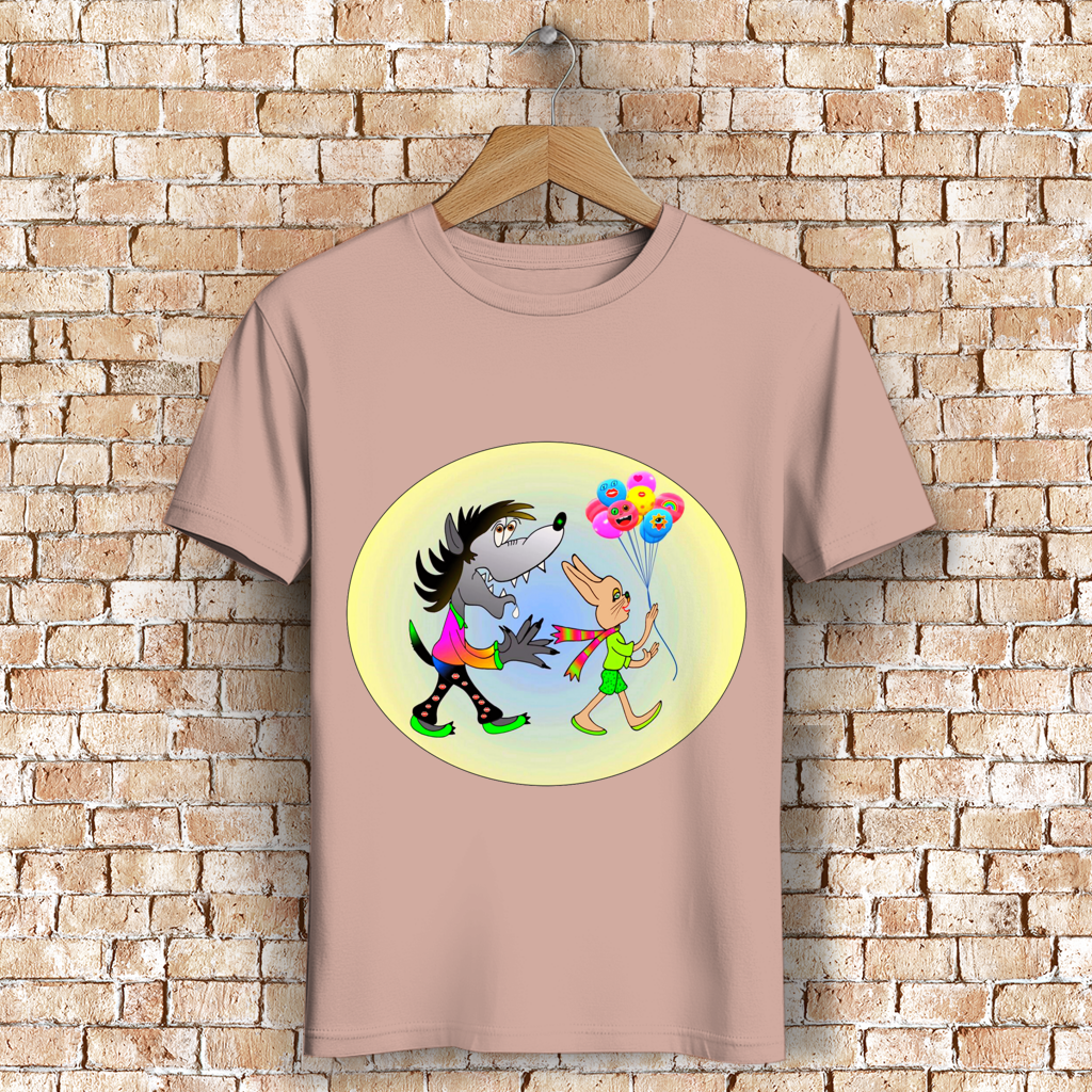 Herren Premium Bio T-Shirt Hase und Wolf