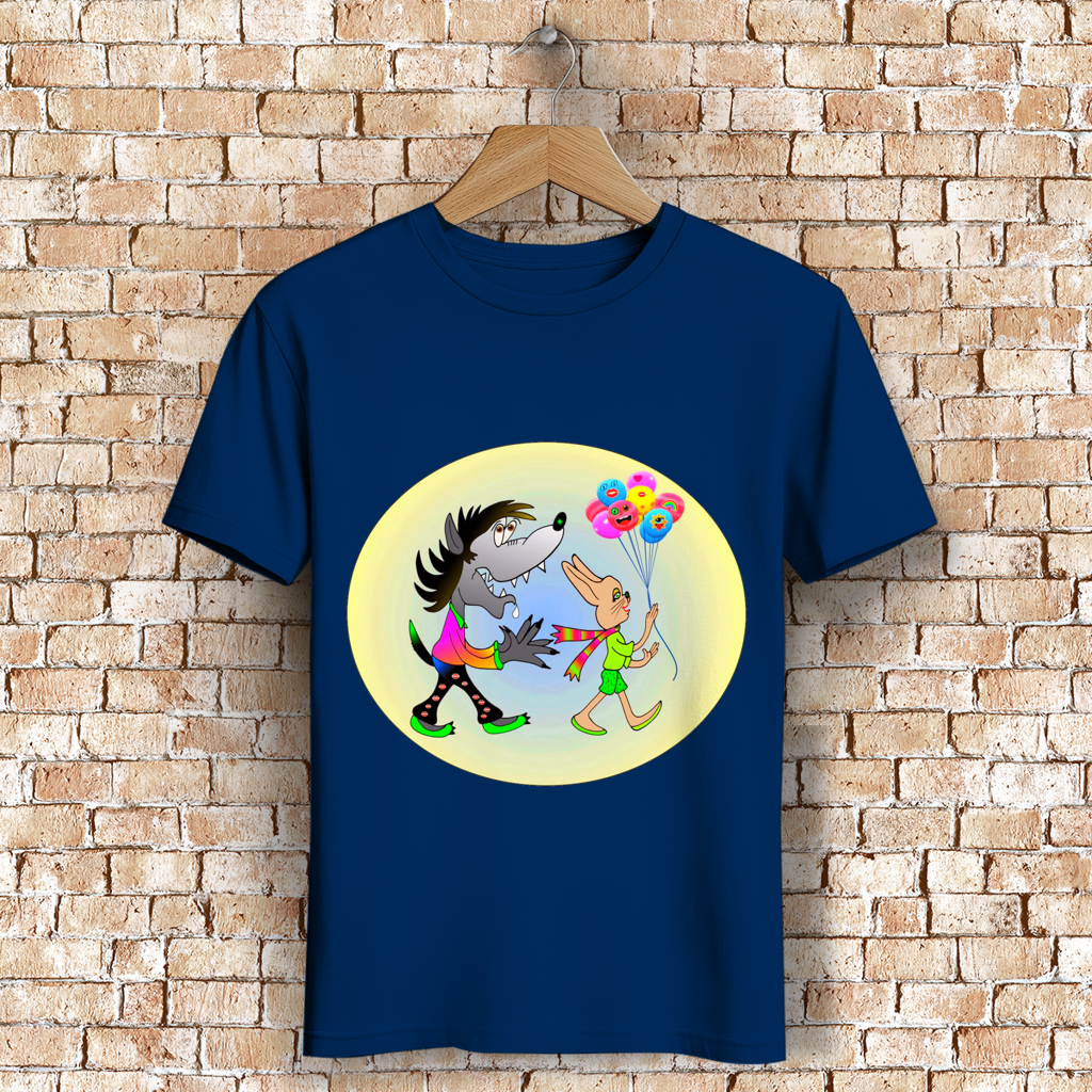 Herren Premium Bio T-Shirt Hase und Wolf