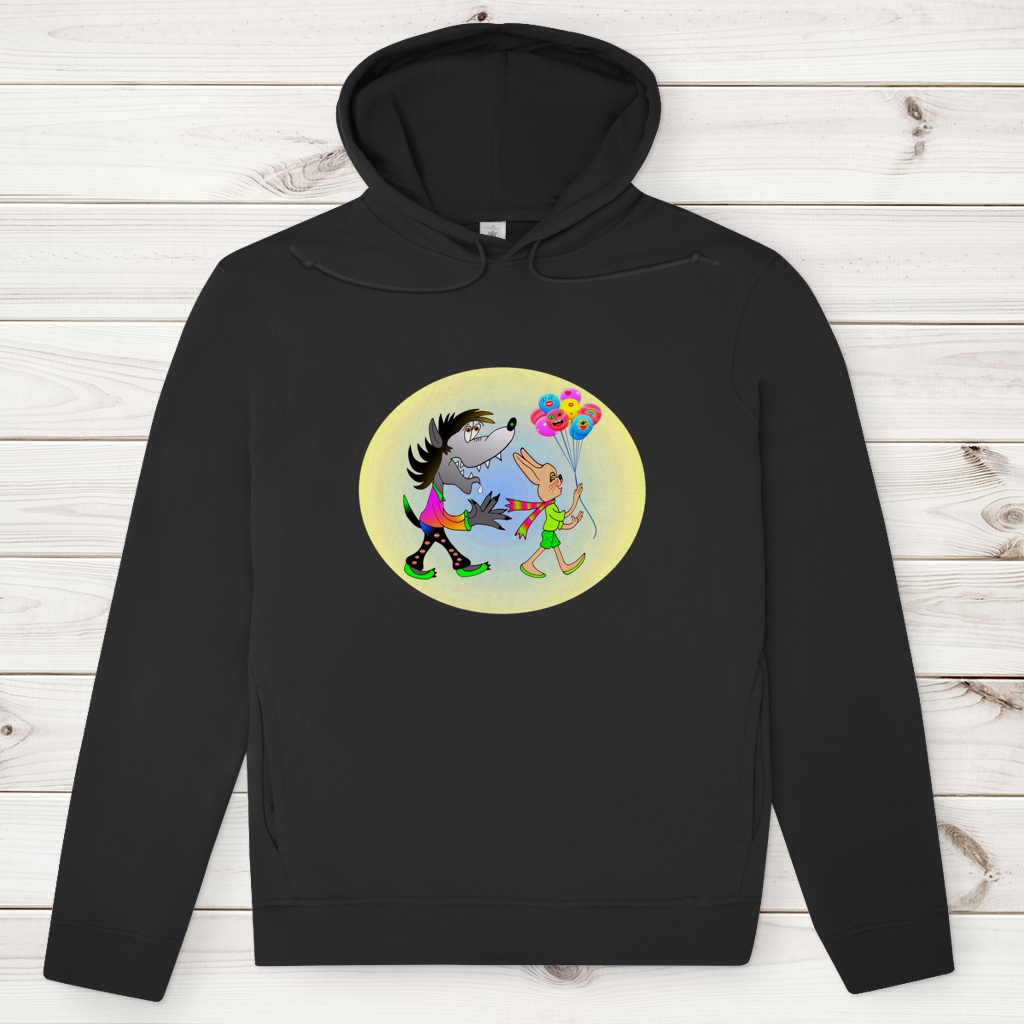 Herren Premium Bio Hoodie Hase und Wolf