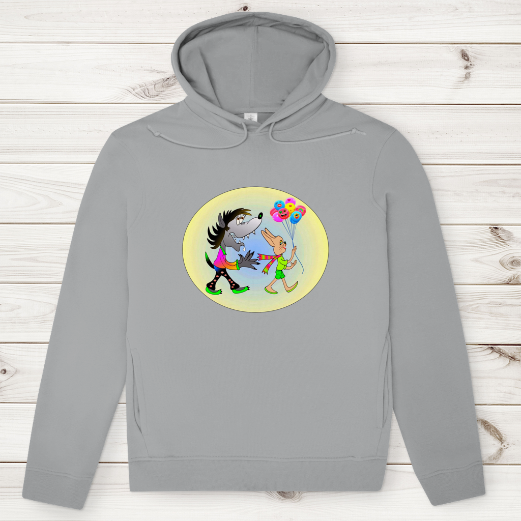 Herren Premium Bio Hoodie Hase und Wolf