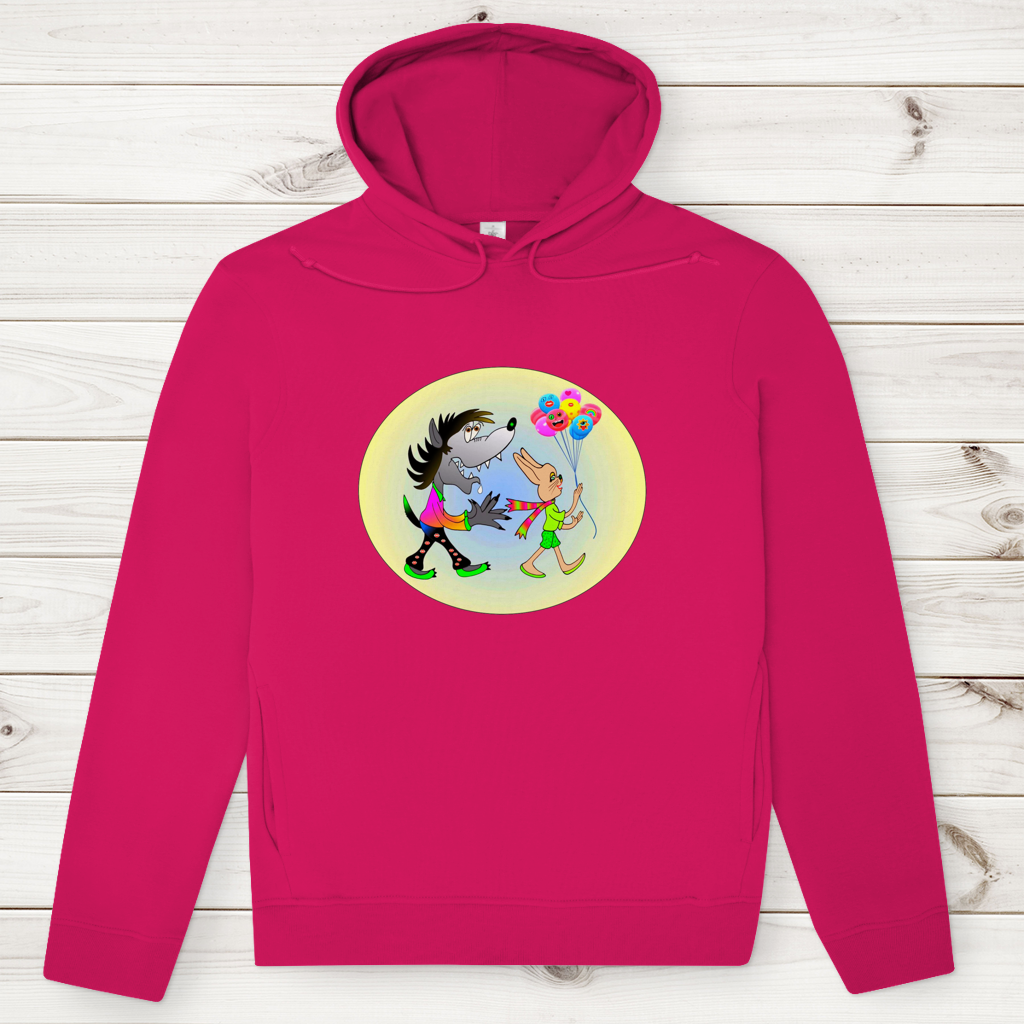 Herren Premium Bio Hoodie Hase und Wolf