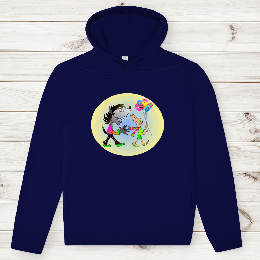 Herren Premium Bio Hoodie Hase und Wolf