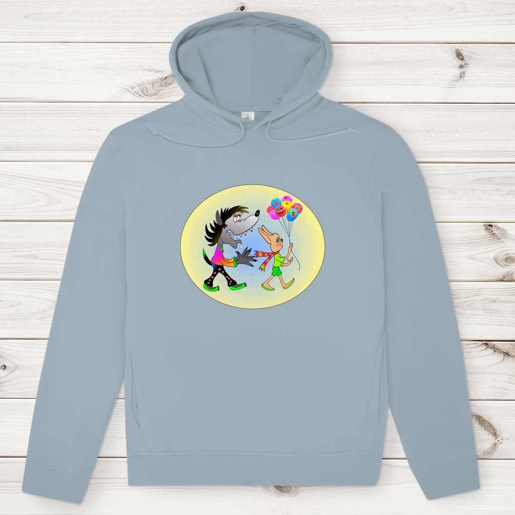 Herren Premium Bio Hoodie Hase und Wolf