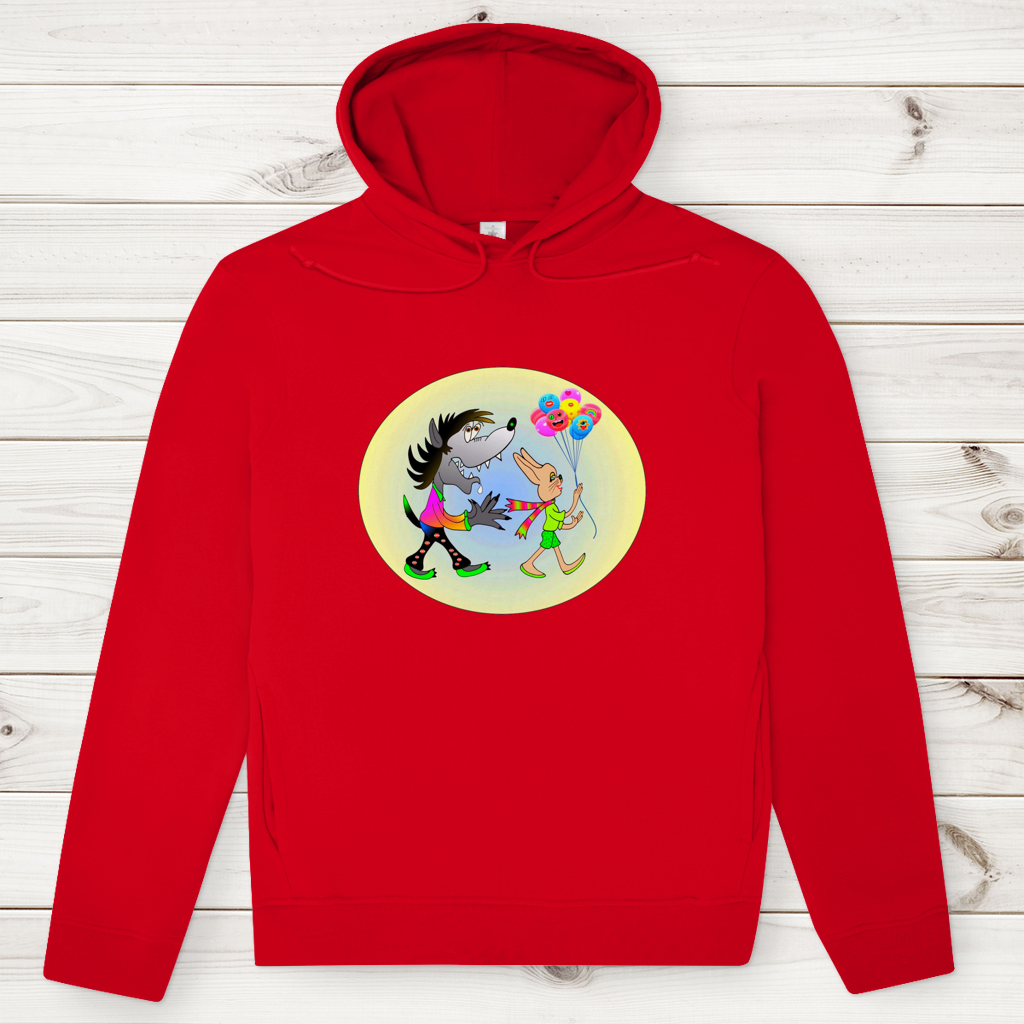 Herren Premium Bio Hoodie Hase und Wolf