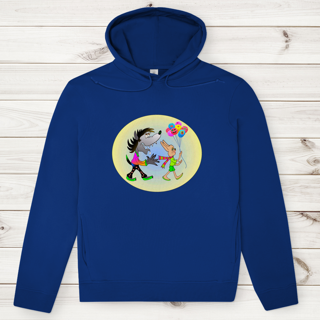 Herren Premium Bio Hoodie Hase und Wolf
