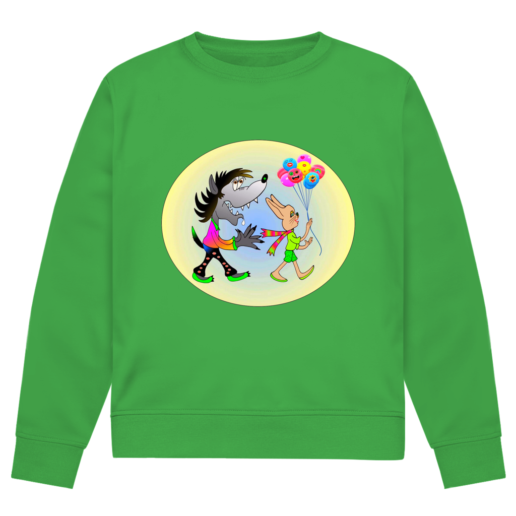 Herren Premium Bio Sweatshirt Hase und Wolf