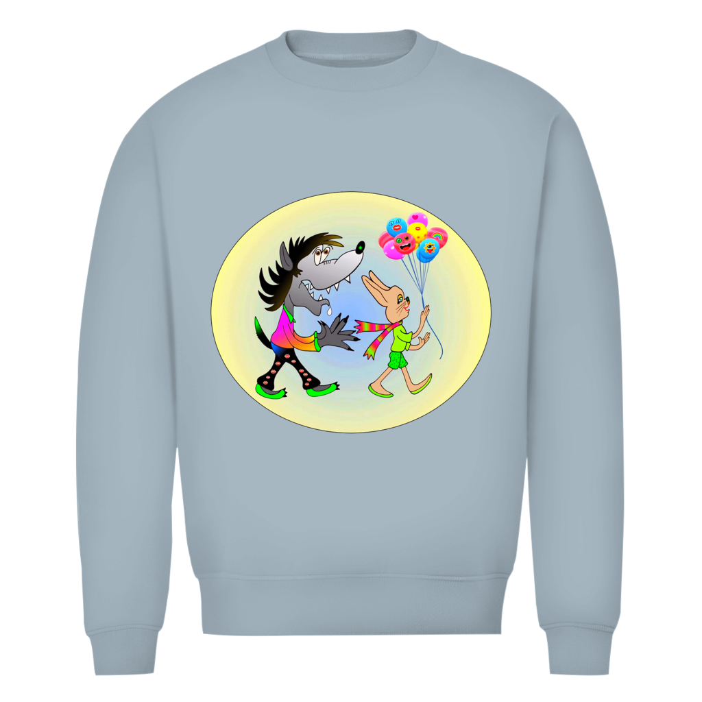 Herren Premium Bio Sweatshirt Hase und Wolf