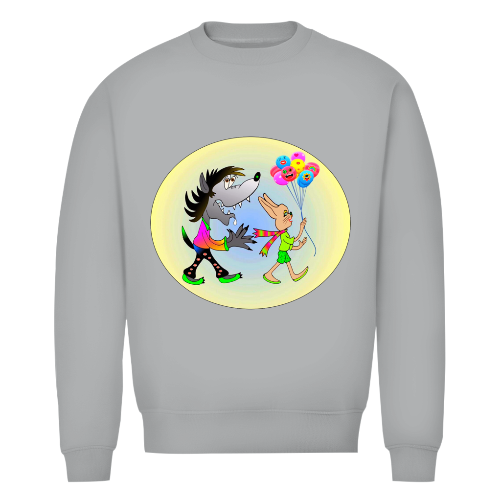 Herren Premium Bio Sweatshirt Hase und Wolf