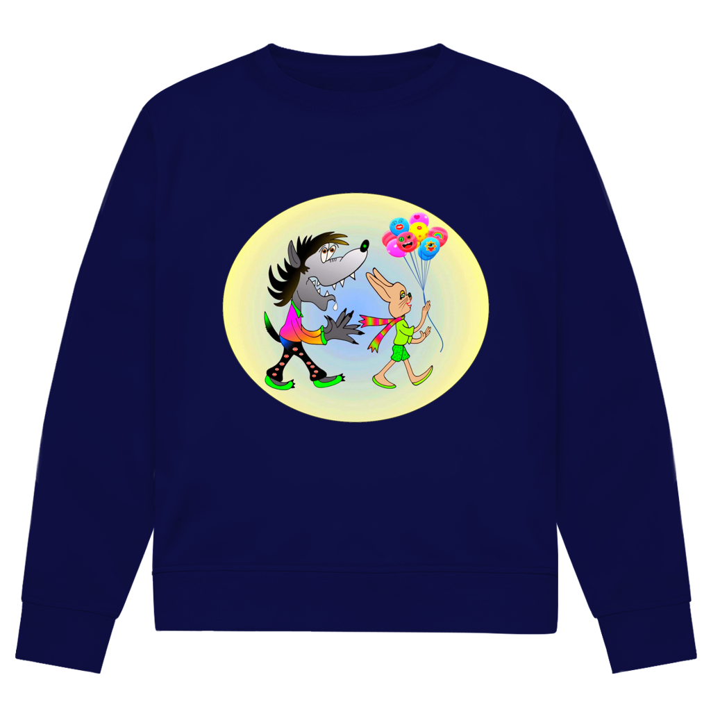 Herren Premium Bio Sweatshirt Hase und Wolf