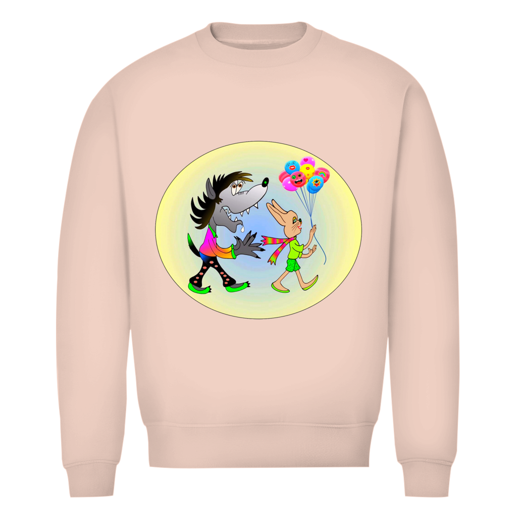 Herren Premium Bio Sweatshirt Hase und Wolf
