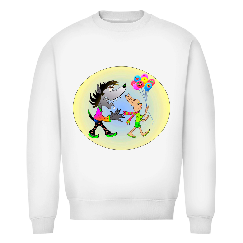 Herren Premium Bio Sweatshirt Hase und Wolf