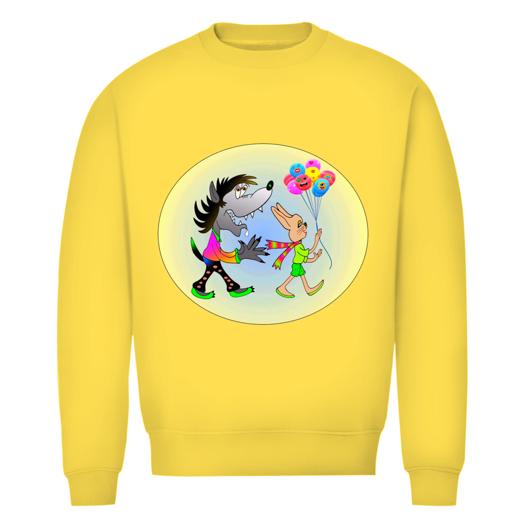 Herren Premium Bio Sweatshirt Hase und Wolf