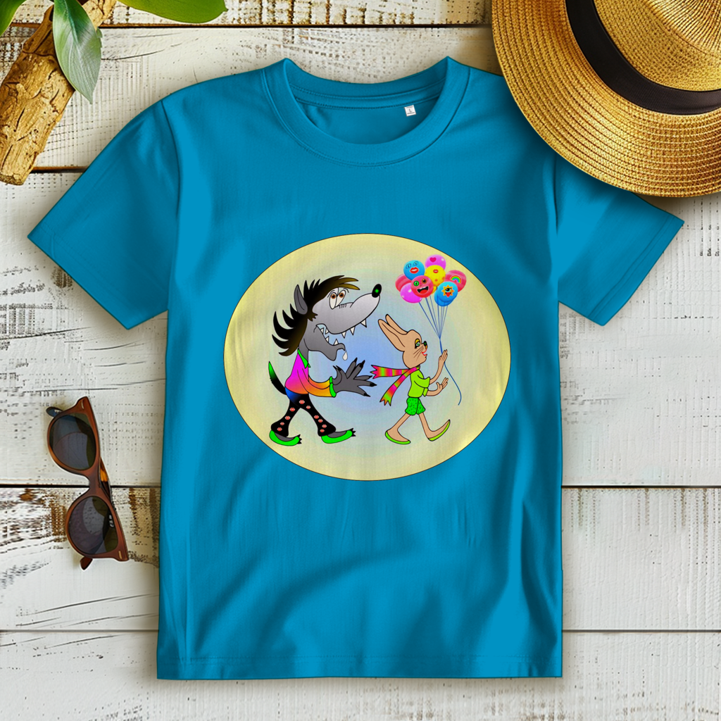 Damen Premium Bio T-Shirt Hase und Wolf