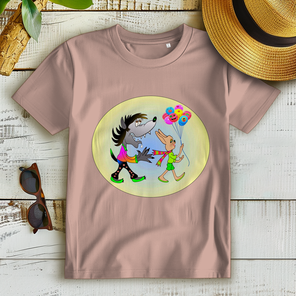 Damen Premium Bio T-Shirt Hase und Wolf