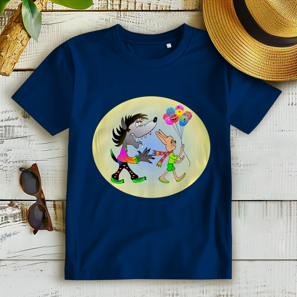 Damen Premium Bio T-Shirt Hase und Wolf