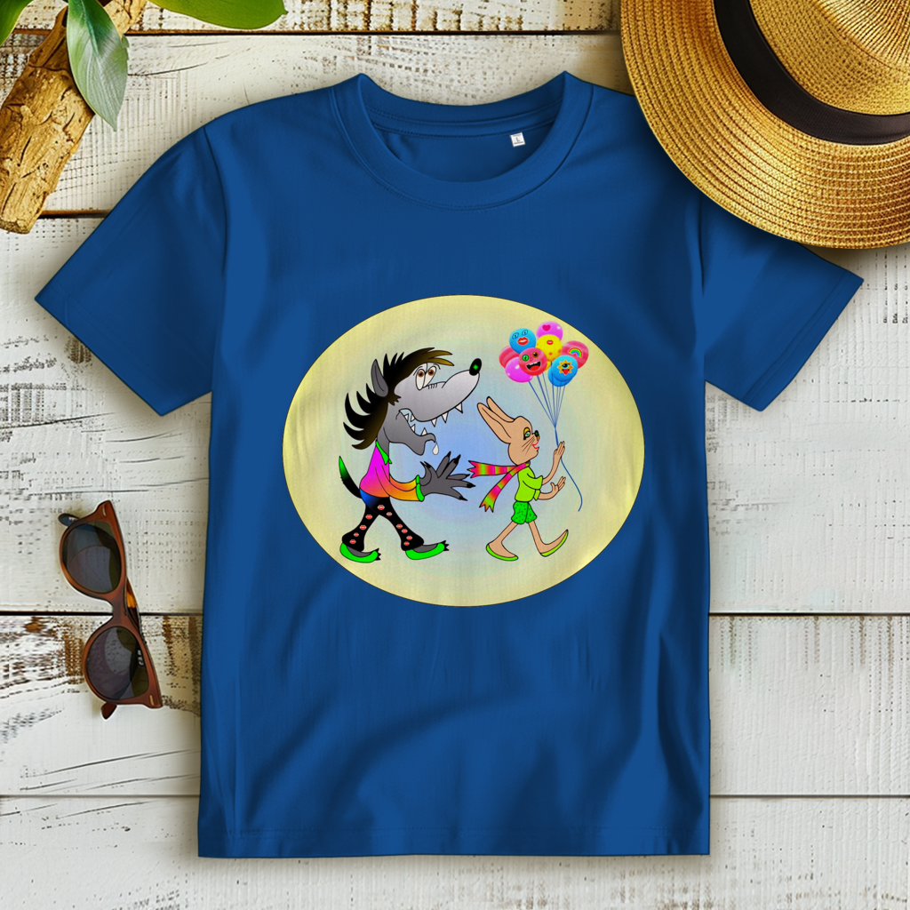 Damen Premium Bio T-Shirt Hase und Wolf