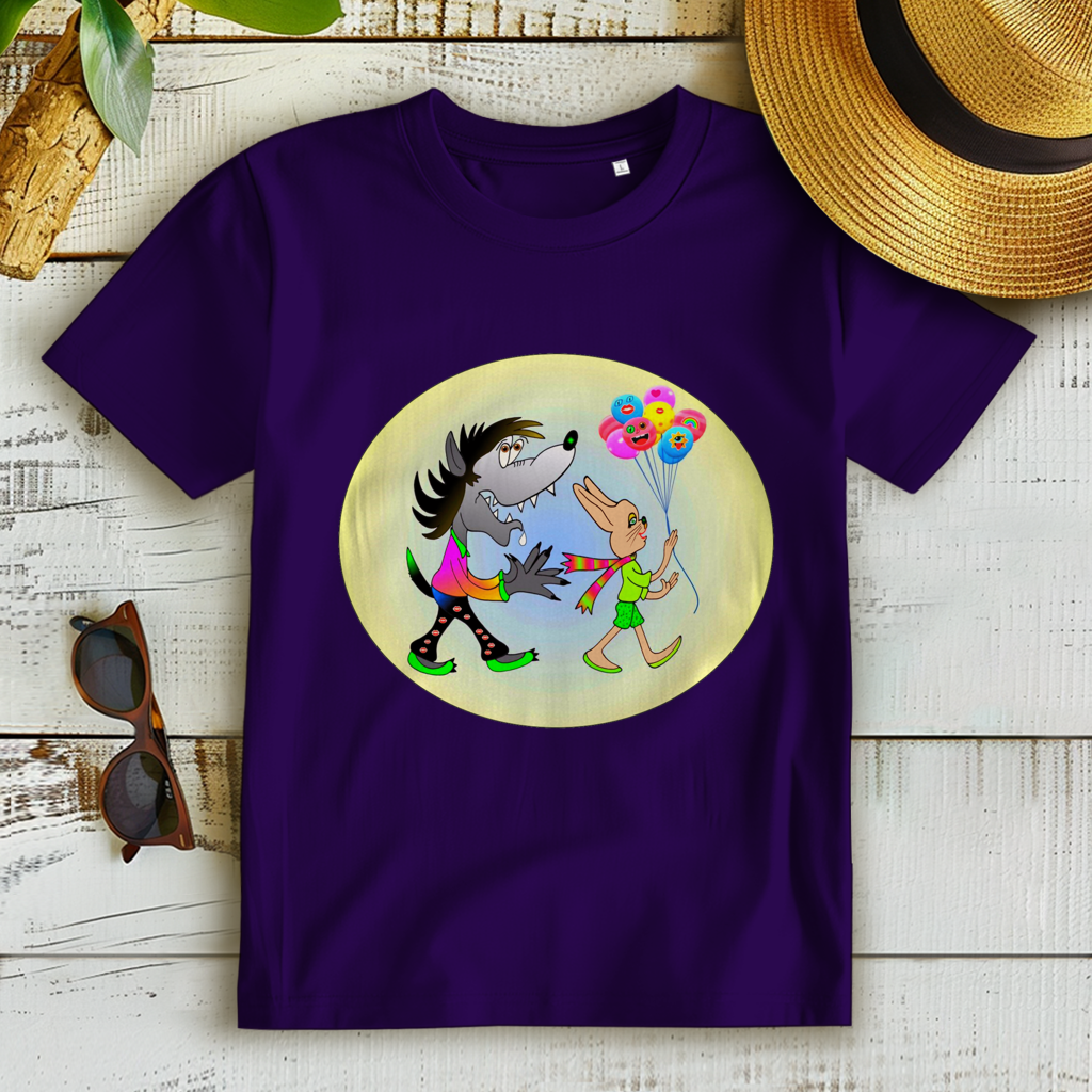 Damen Premium Bio T-Shirt Hase und Wolf