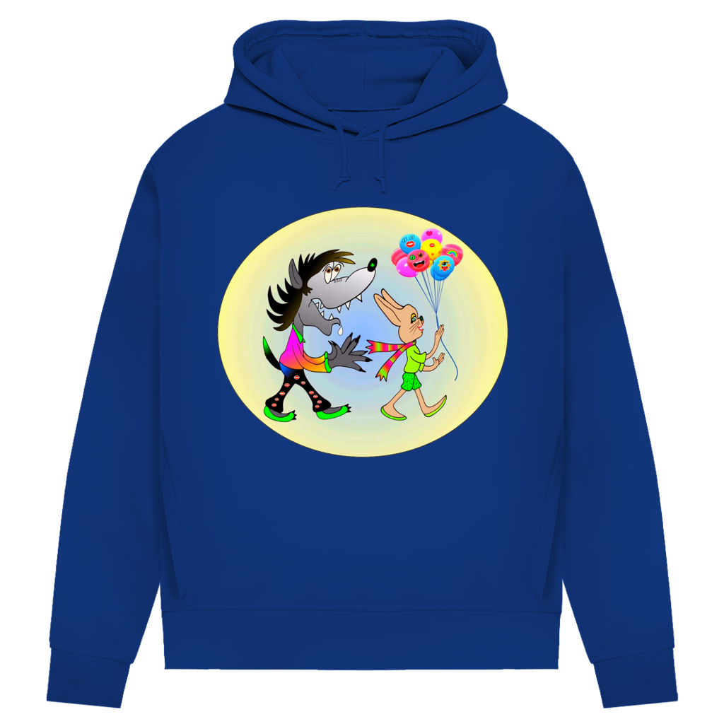 Damen Premium Bio Hoodie Hase und Wolf