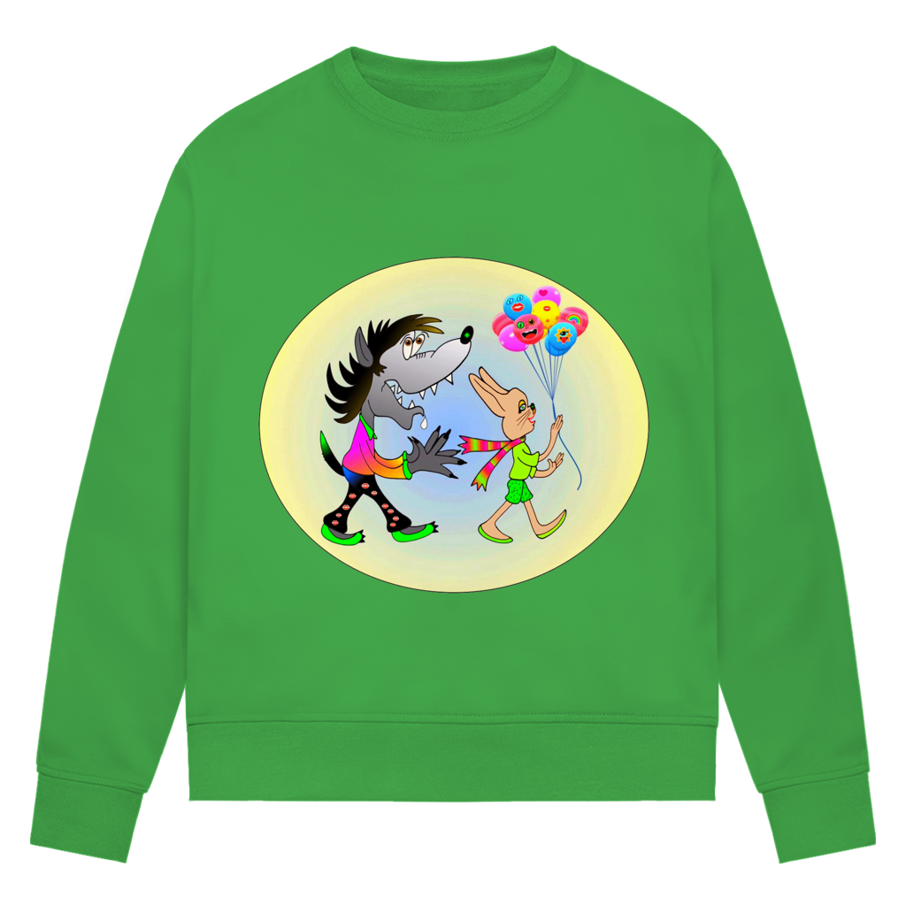 Damen Premium Bio Sweatshirt Hase und Wolf