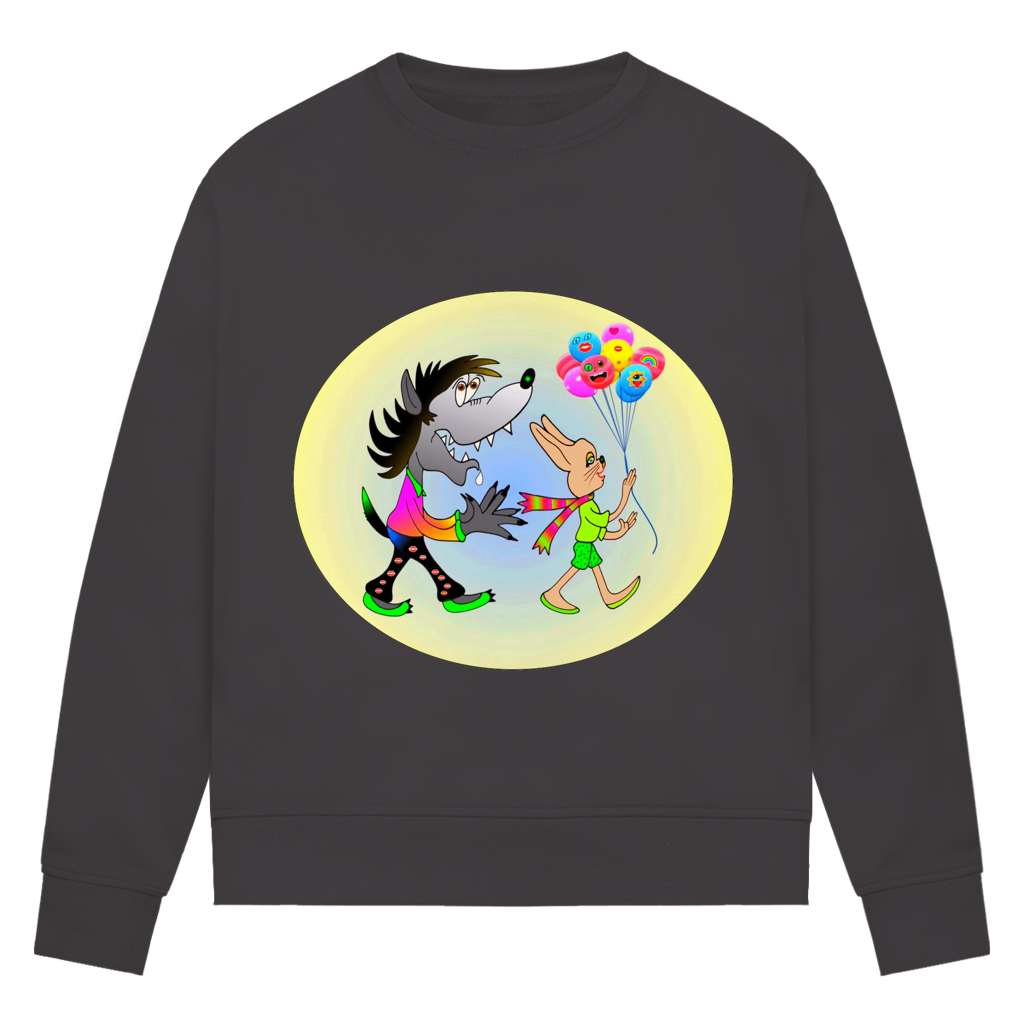 Damen Premium Bio Sweatshirt Hase und Wolf