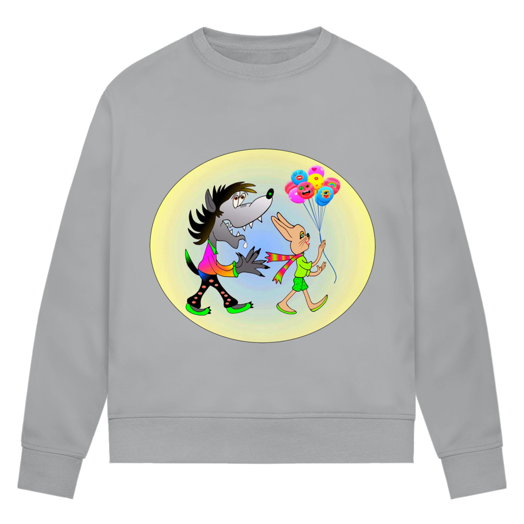 Damen Premium Bio Sweatshirt Hase und Wolf