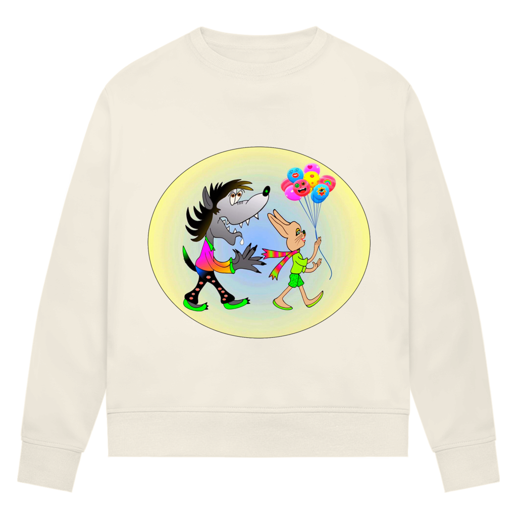 Damen Premium Bio Sweatshirt Hase und Wolf