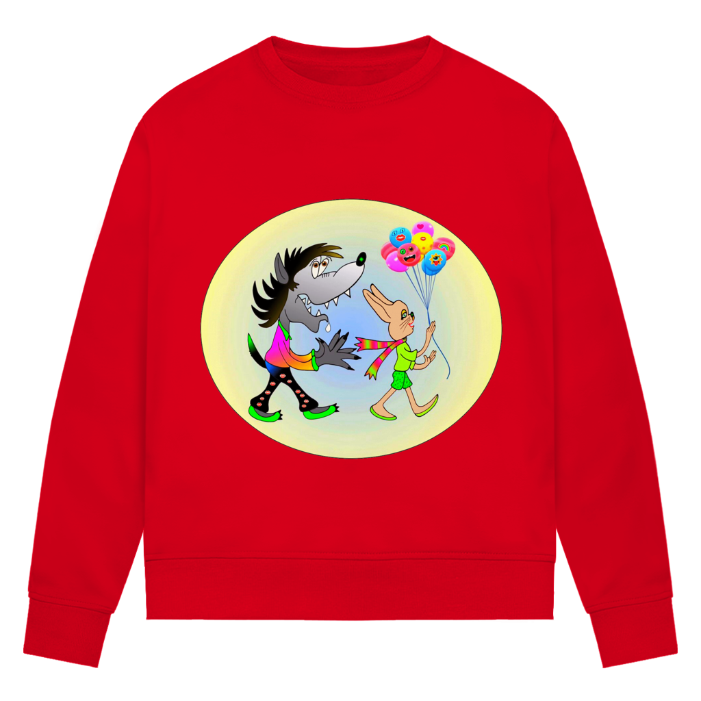 Damen Premium Bio Sweatshirt Hase und Wolf