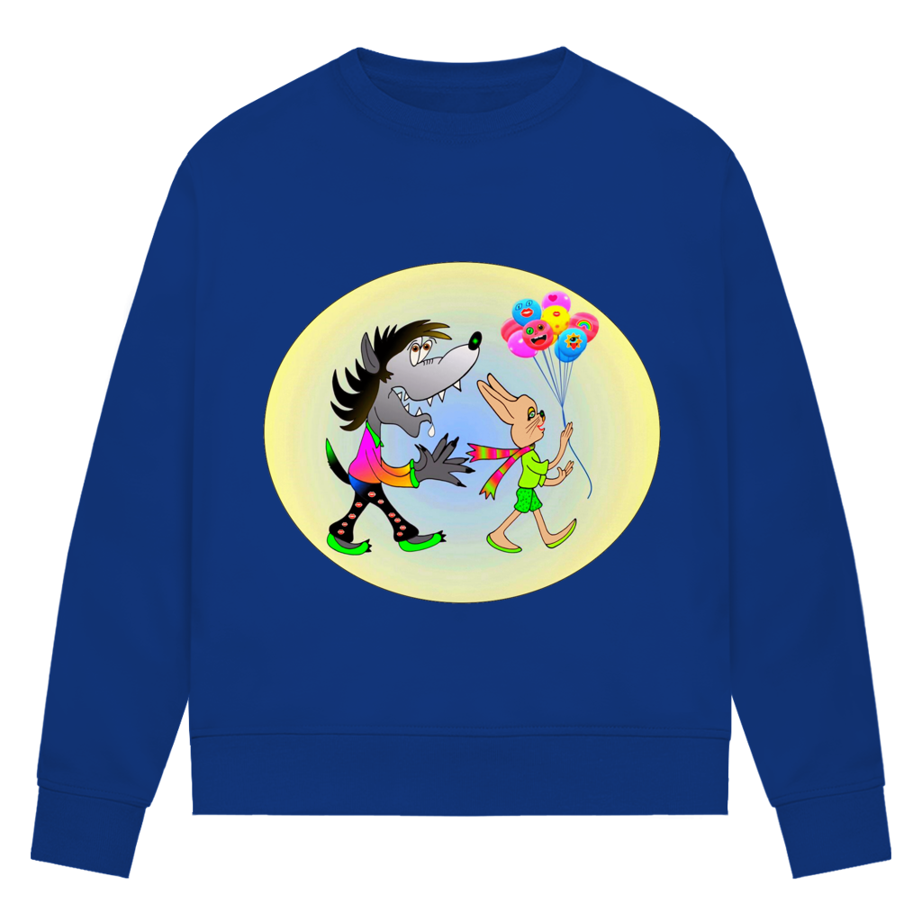Damen Premium Bio Sweatshirt Hase und Wolf