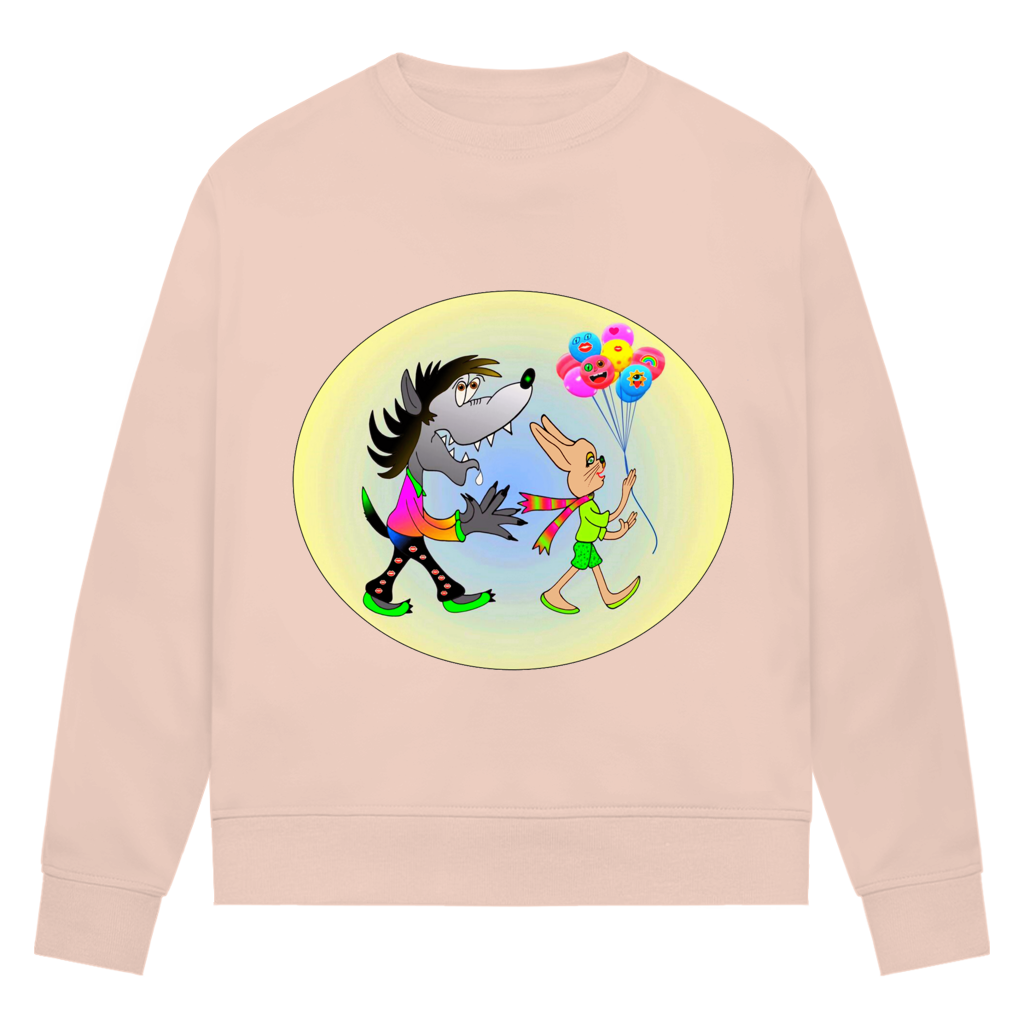 Damen Premium Bio Sweatshirt Hase und Wolf