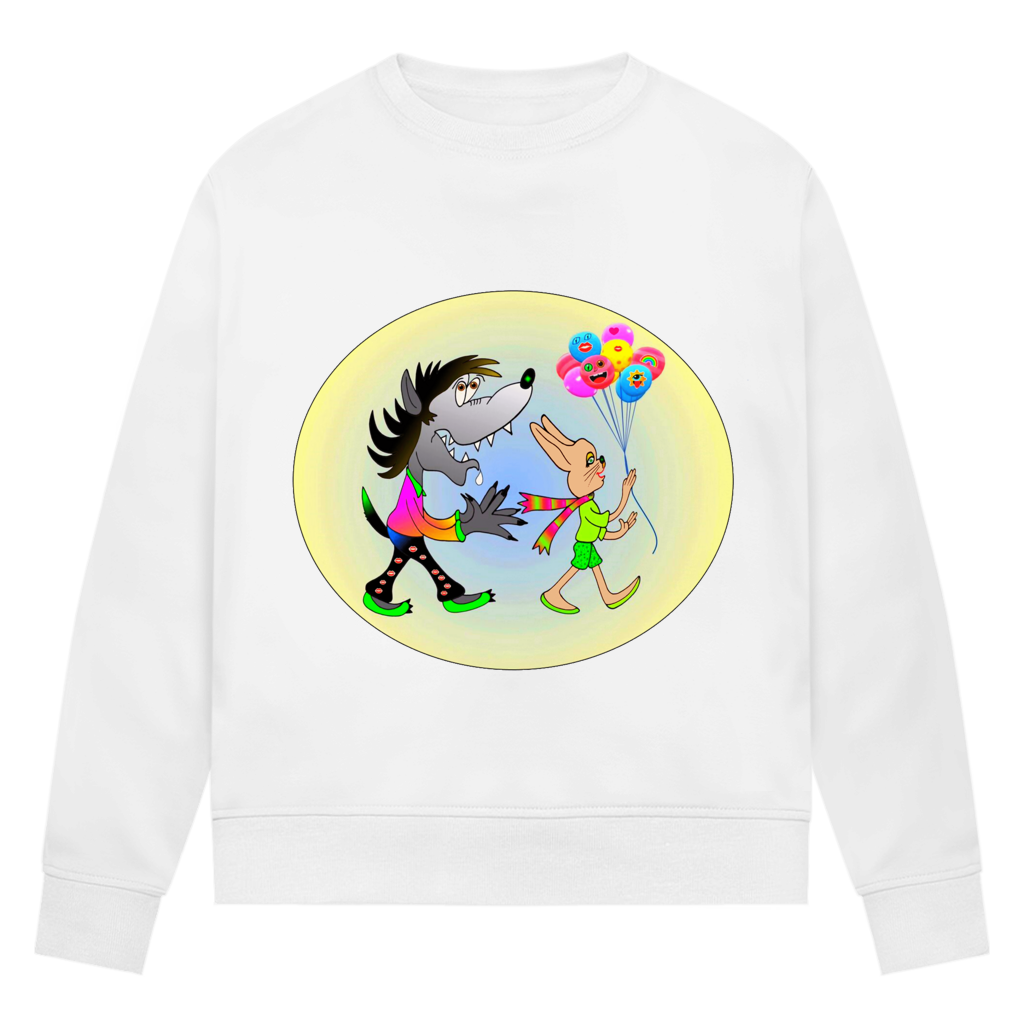 Damen Premium Bio Sweatshirt Hase und Wolf